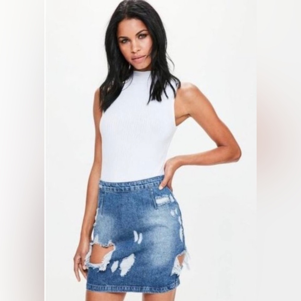 NWT MISS GUIDED DENIM SKIRT 10